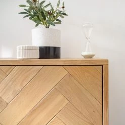 Ars manufacti Buffet Dharai - Placage en bois véritable / Métal - Chêne / Argenté -Meubles de salon Soldes 1000117155 180827 07154708 GALLERYIMAGES P000000001000117155