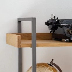 Ars manufacti Bibliothèque Dharai I - Placage en bois véritable / Métal - Chêne / Argenté -Meubles de salon Soldes 1000117164 180827 07154919 GALLERYIMAGES P000000001000117164