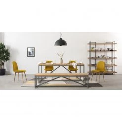 Ars manufacti Bibliothèque Dharai I - Placage en bois véritable / Métal - Chêne / Argenté -Meubles de salon Soldes 1000117164 181214 10380100004 MOOD GALLERYIMAGES P000000001000117164 mood