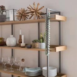 Ars manufacti Bibliothèque Dharai II - Placage en bois véritable / Métal - Chêne / Argenté -Meubles de salon Soldes 1000117167 180912 12435707 GALLERYIMAGES P000000001000117167