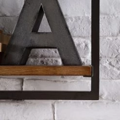 Ars manufacti Étagère murale Manchester - Acacia massif / Métal - Acacia / Anthracite - 58 x 40 cm -Meubles de salon Soldes 1000117171 180820 08335807 GALLERYIMAGES P000000001000117171