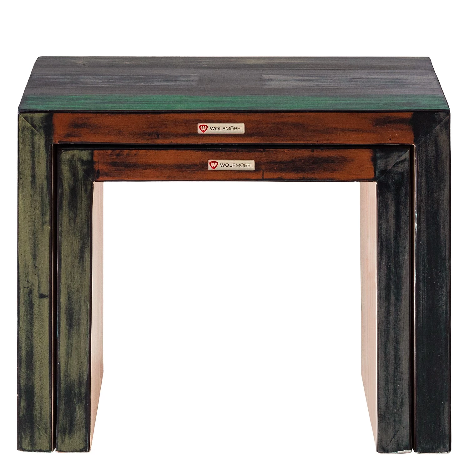 Wolf-Möbel Tables d’appoint Goa III (lot de 2) - Partiellement en manguier massif - Manguier blanc vintage 10 Wolf-Möbel Tables d’appoint Goa III (lot de 2) - Partiellement en manguier massif - Manguier blanc vintage – Image 8