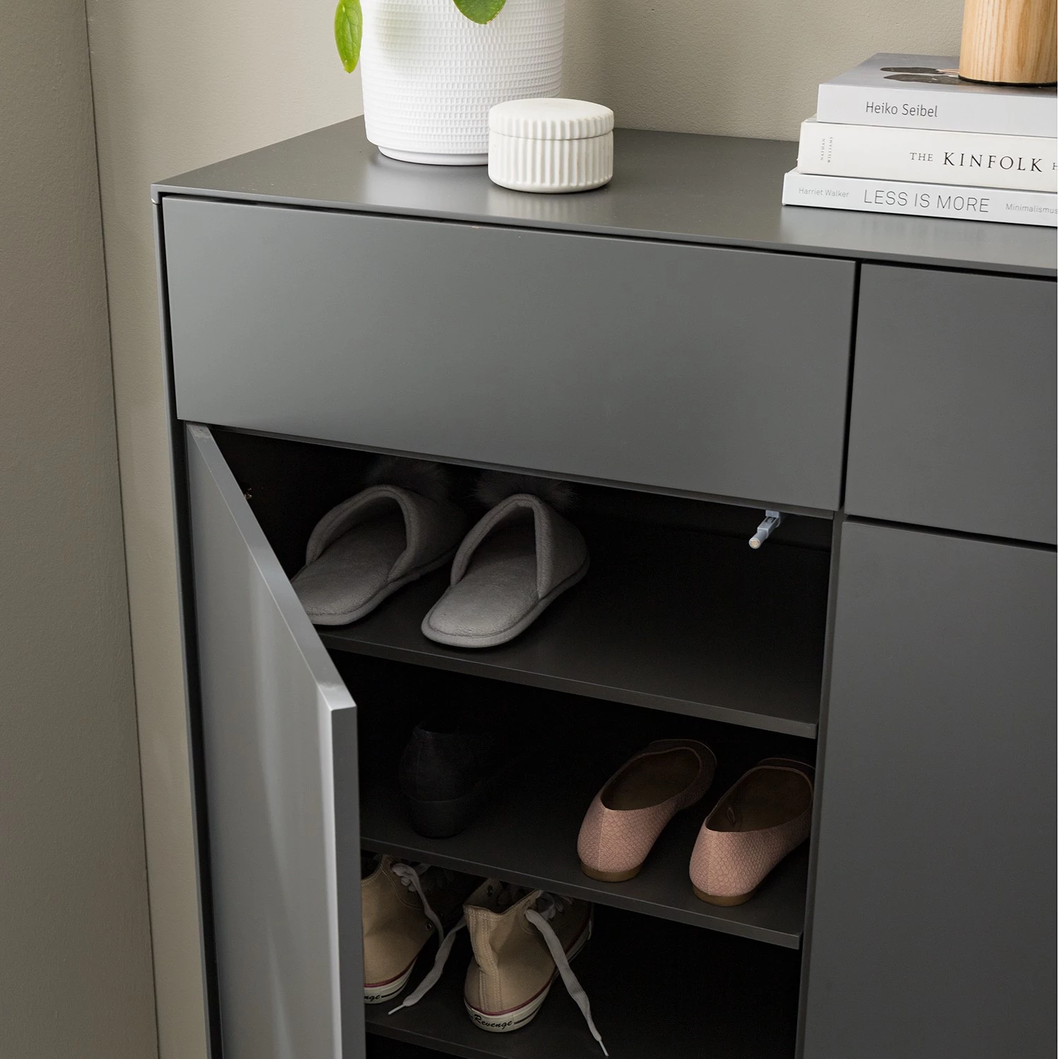 Mørteens Meuble à chaussures Lindholm II - Partiellement en chêne massif - Gris 20 Mørteens Meuble à chaussures Lindholm II - Partiellement en chêne massif - Gris – Image 18