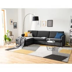 Fredriks Canapé d’angle Cipo I - Noir chiné - Méridienne courte à gauche (vue de face) -Meubles de salon Soldes 1000119813 020 MOOD GALLERYIMAGES P000000001000119813 mood