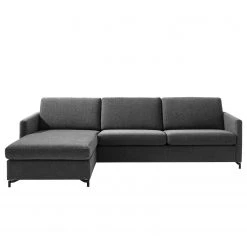 Fredriks Canapé d’angle Cipo I - Noir chiné - Méridienne courte à gauche (vue de face) -Meubles de salon Soldes 1000119813 040 GALLERYIMAGES P000000001000119813