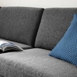 Fredriks Canapé d’angle Cipo I - Noir chiné - Méridienne courte à gauche (vue de face) -Meubles de salon Soldes 1000119813 100 GALLERYIMAGES P000000001000119813