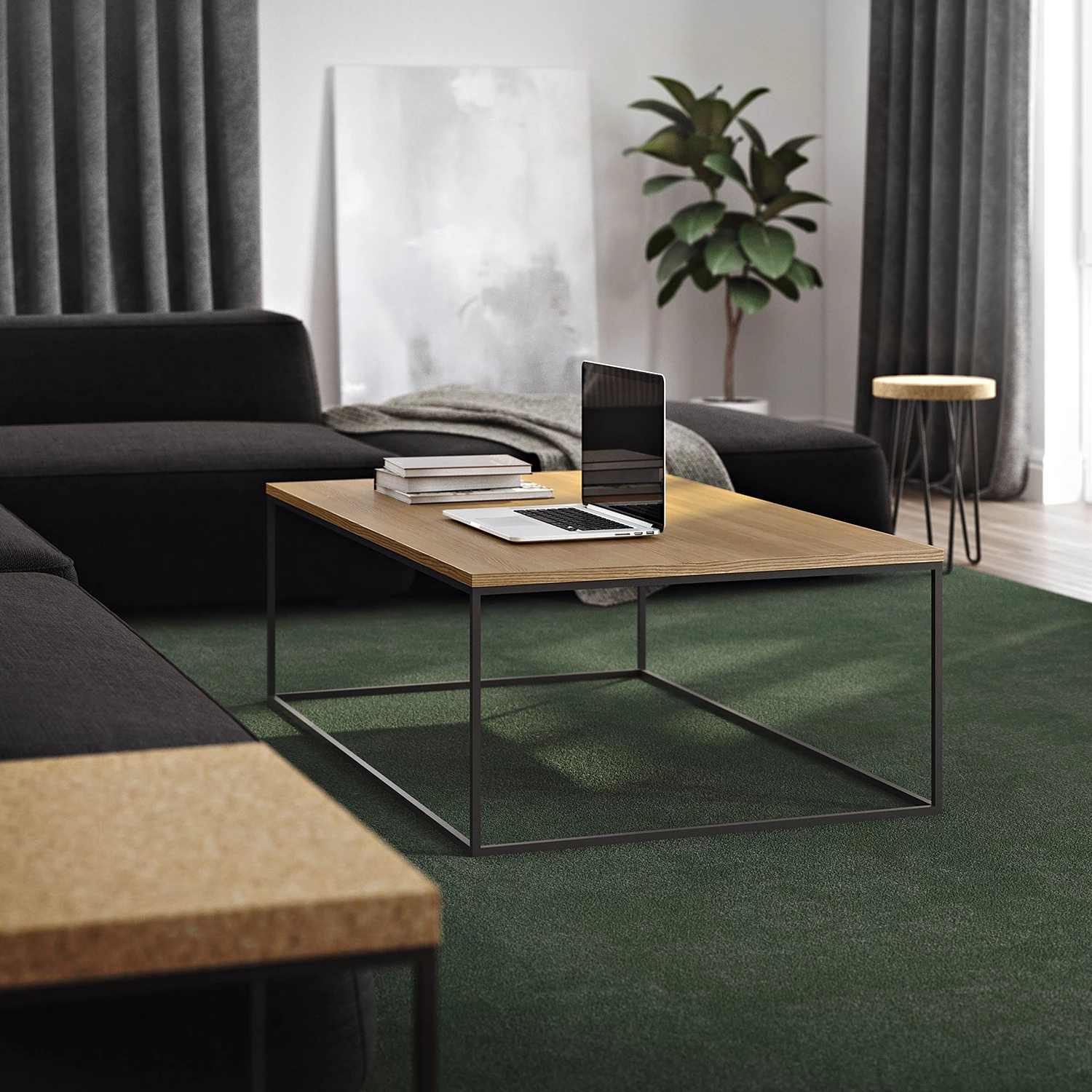 Temahome Table basse Levroux l - Imitation chêne / Noir 4 Temahome Table basse Levroux l - Imitation chêne / Noir – Image 2