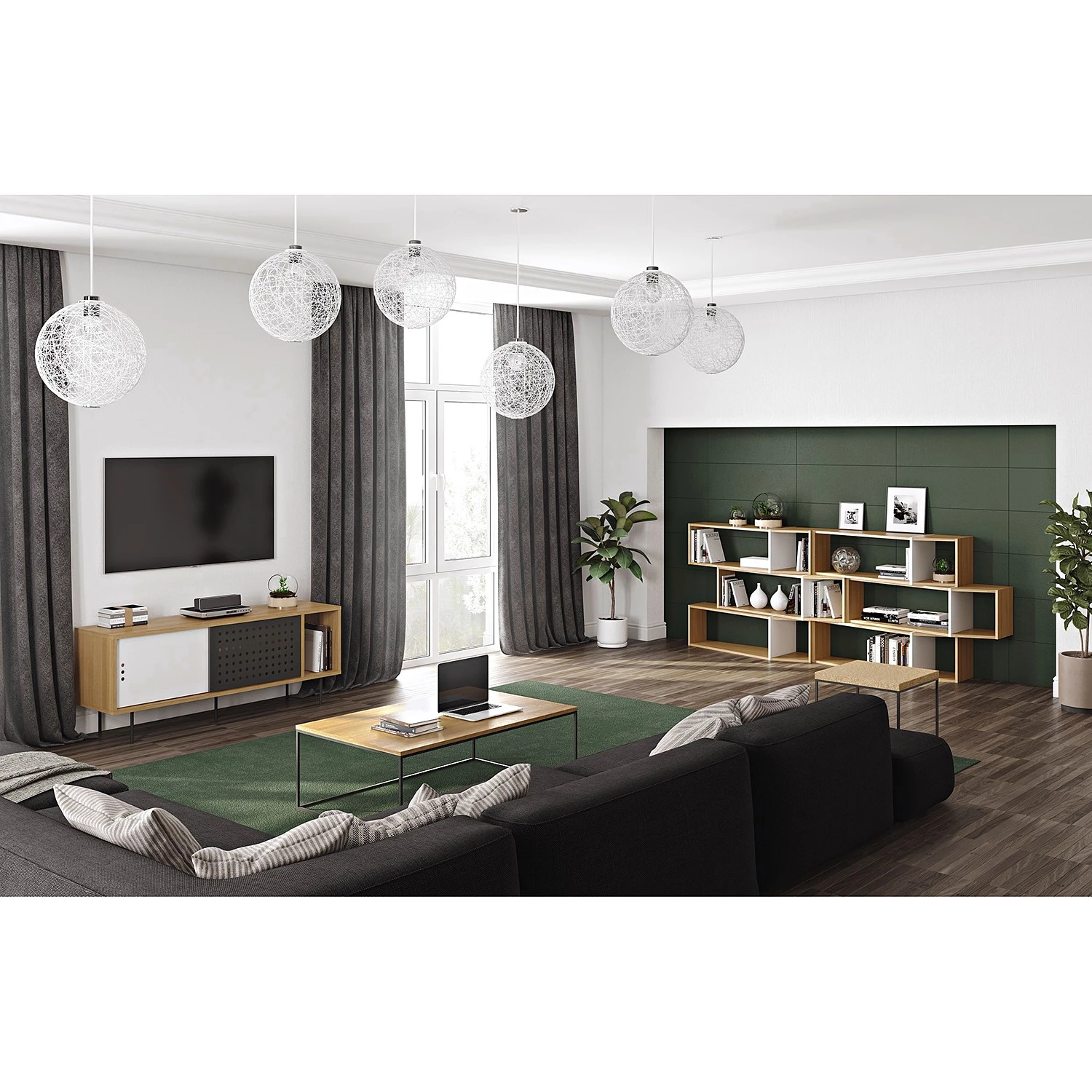 Temahome Table basse Levroux l - Imitation chêne / Noir 5 Temahome Table basse Levroux l - Imitation chêne / Noir – Image 3