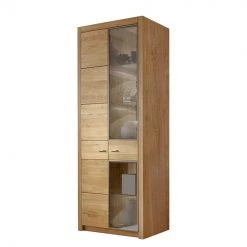 Naturoo Armoire vitrine Floriano - Chêne à nœuds / Imitation chêne à nœuds