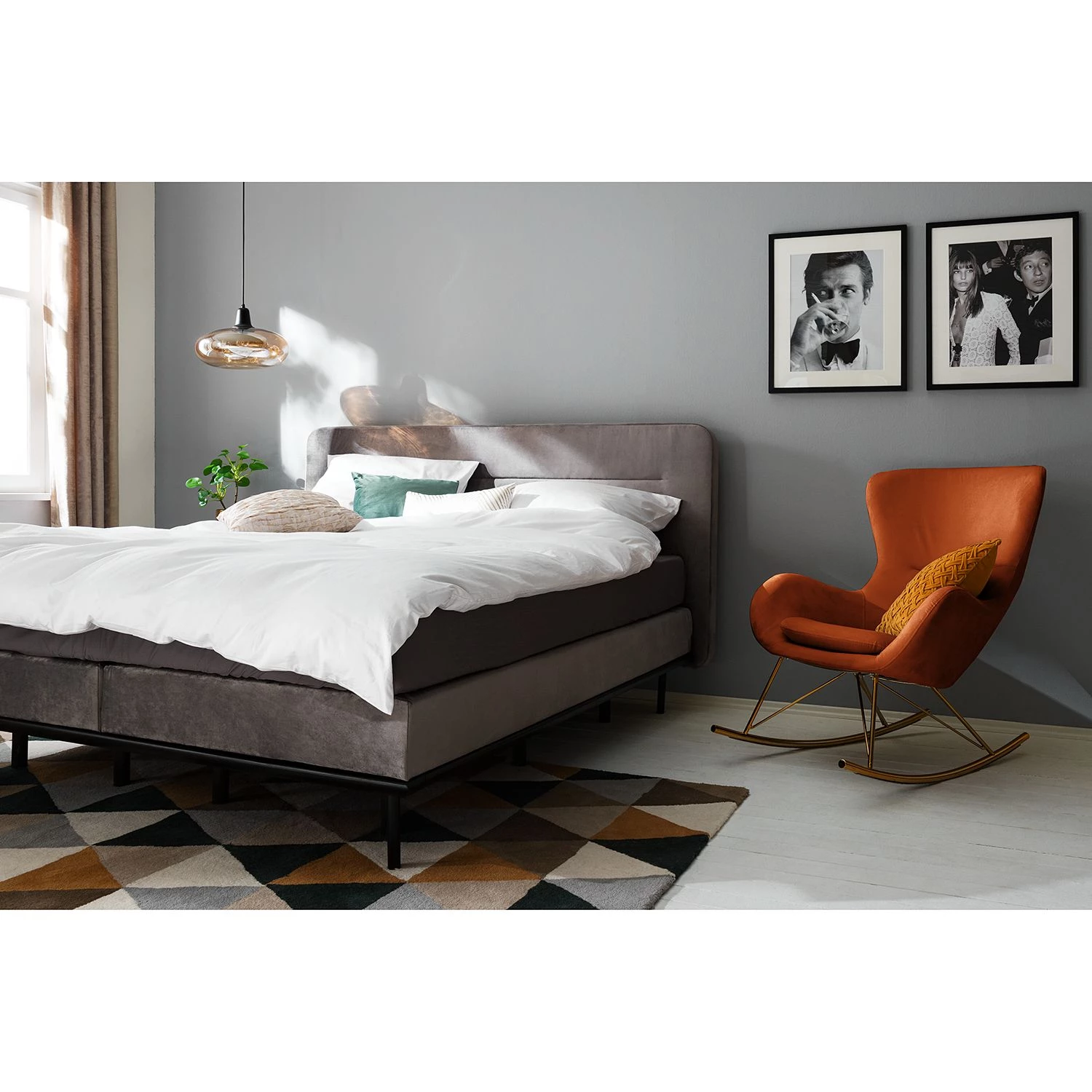 Jack & Alice Rocking chair Skamby - Velours - Terre cuite 4 Jack & Alice Rocking chair Skamby - Velours - Terre cuite – Image 2