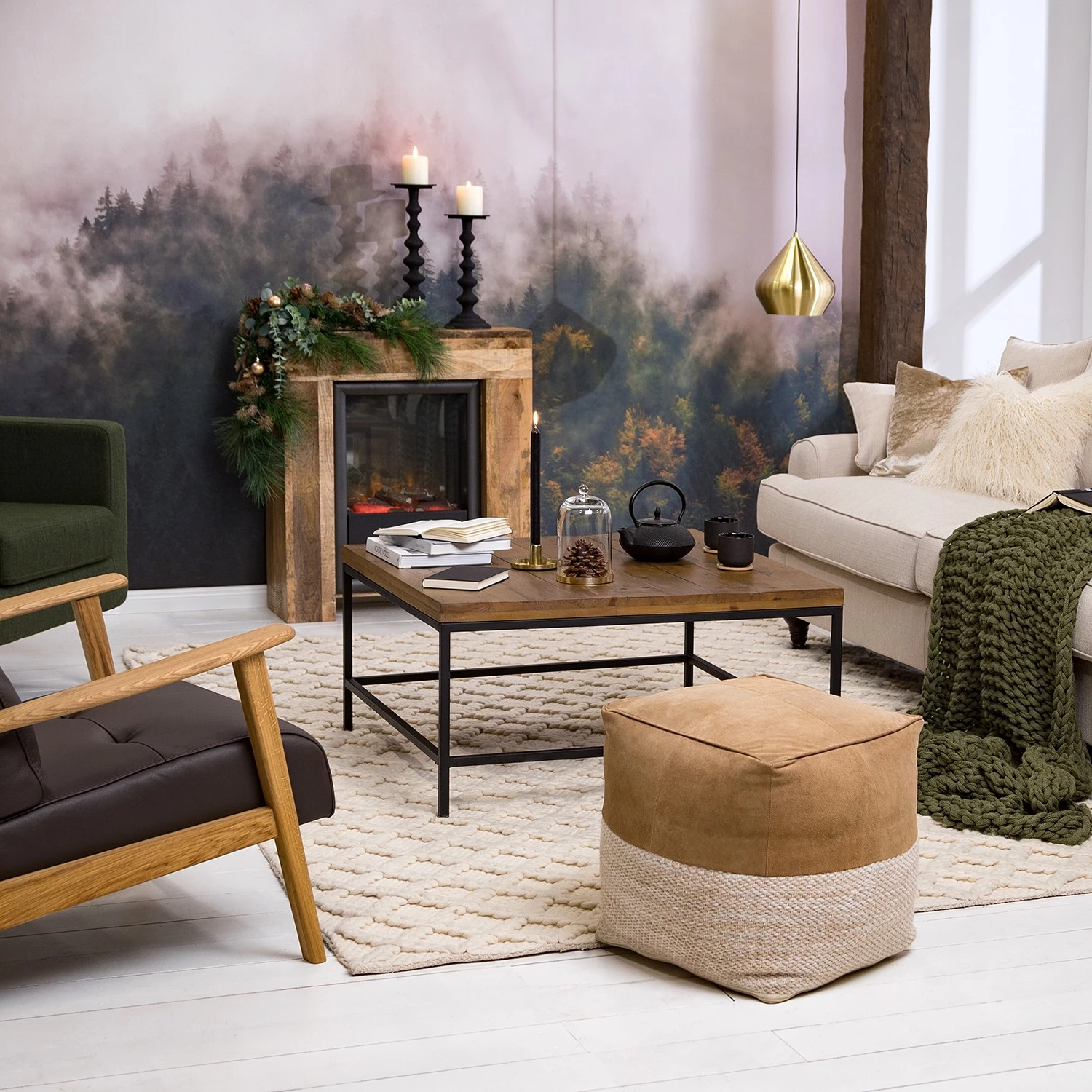 Ars manufacti Table basse Grasby - Pin recyclé / Métal - Pin foncé / Noir 4 Ars manufacti Table basse Grasby - Pin recyclé / Métal - Pin foncé / Noir – Image 2