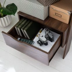 Mørteens Étagère Gjora - Partiellement en hévéa massif - Noyer -Meubles de salon Soldes 1000123440 190321 17262400004 GALLERYIMAGES P000000001000123440