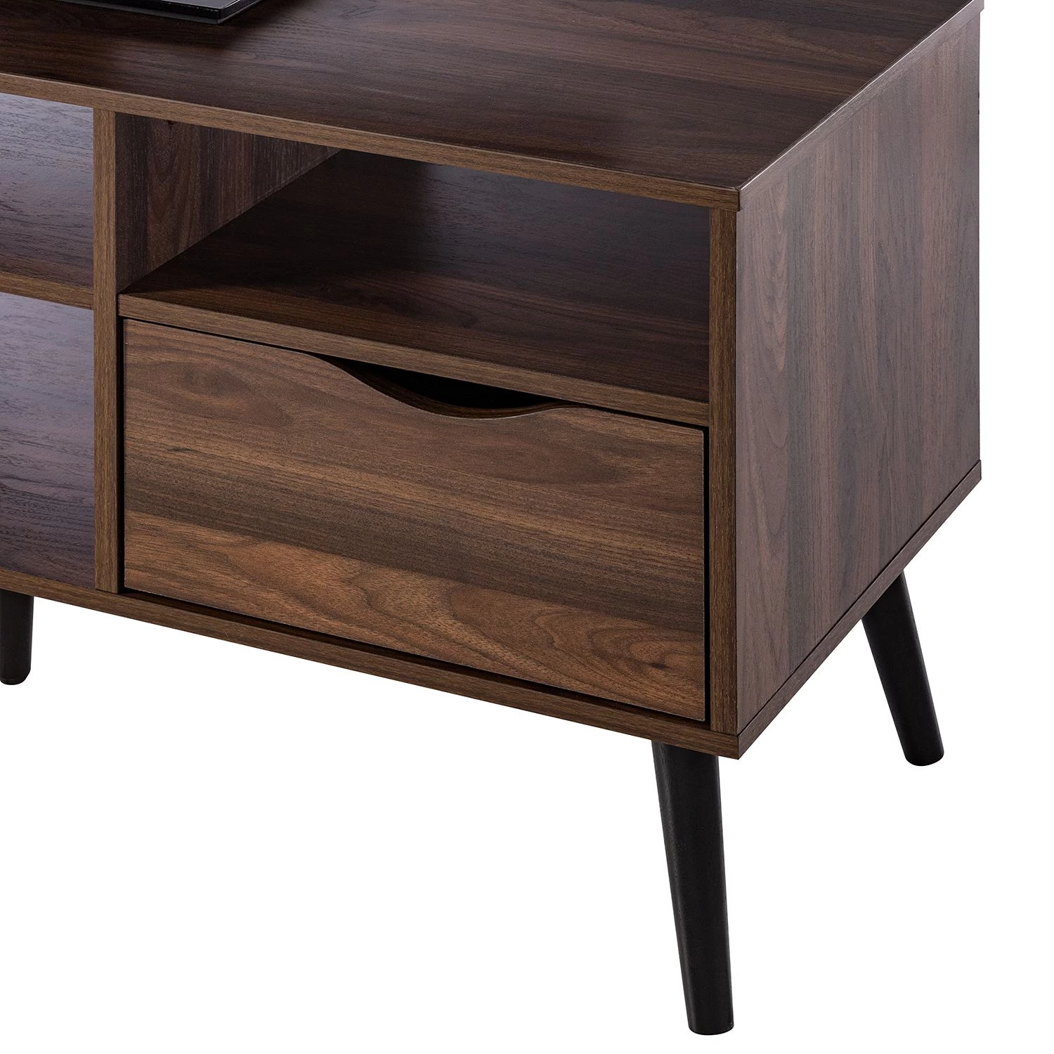 Mørteens Meuble TV Gjora I - Partiellement en hévéa massif - Noyer 9 Mørteens Meuble TV Gjora I - Partiellement en hévéa massif - Noyer – Image 7