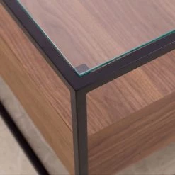 Studio Copenhagen Meuble TV Rizzo - Matériau dérivé du bois / Verre - noir / imitation noyer -Meubles de salon Soldes 1000123450 181030 07571723 GALLERYIMAGES P000000001000123450