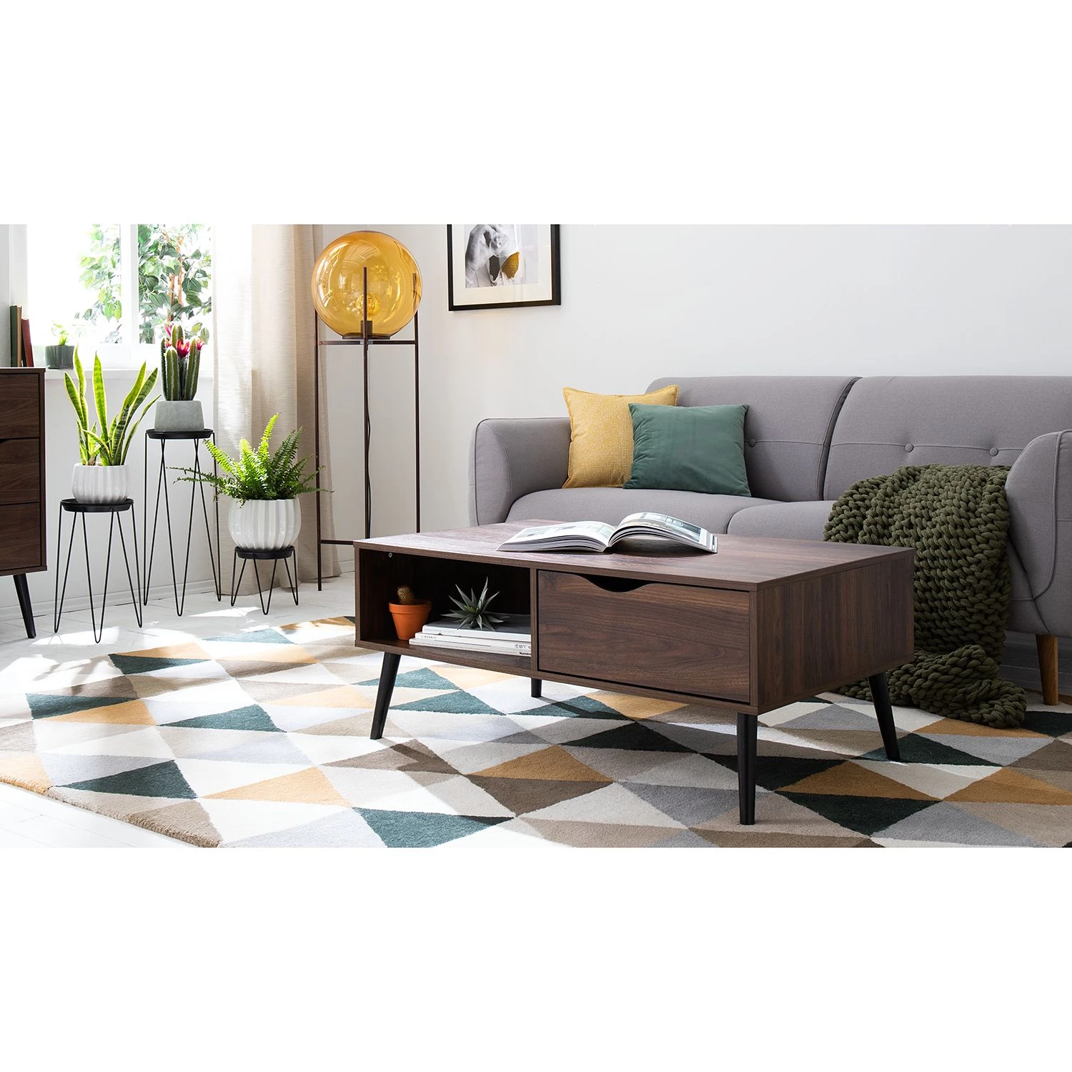 Mørteens Table basse Gjora - Partiellement en hévéa massif - Noyer 4 Mørteens Table basse Gjora - Partiellement en hévéa massif - Noyer – Image 2