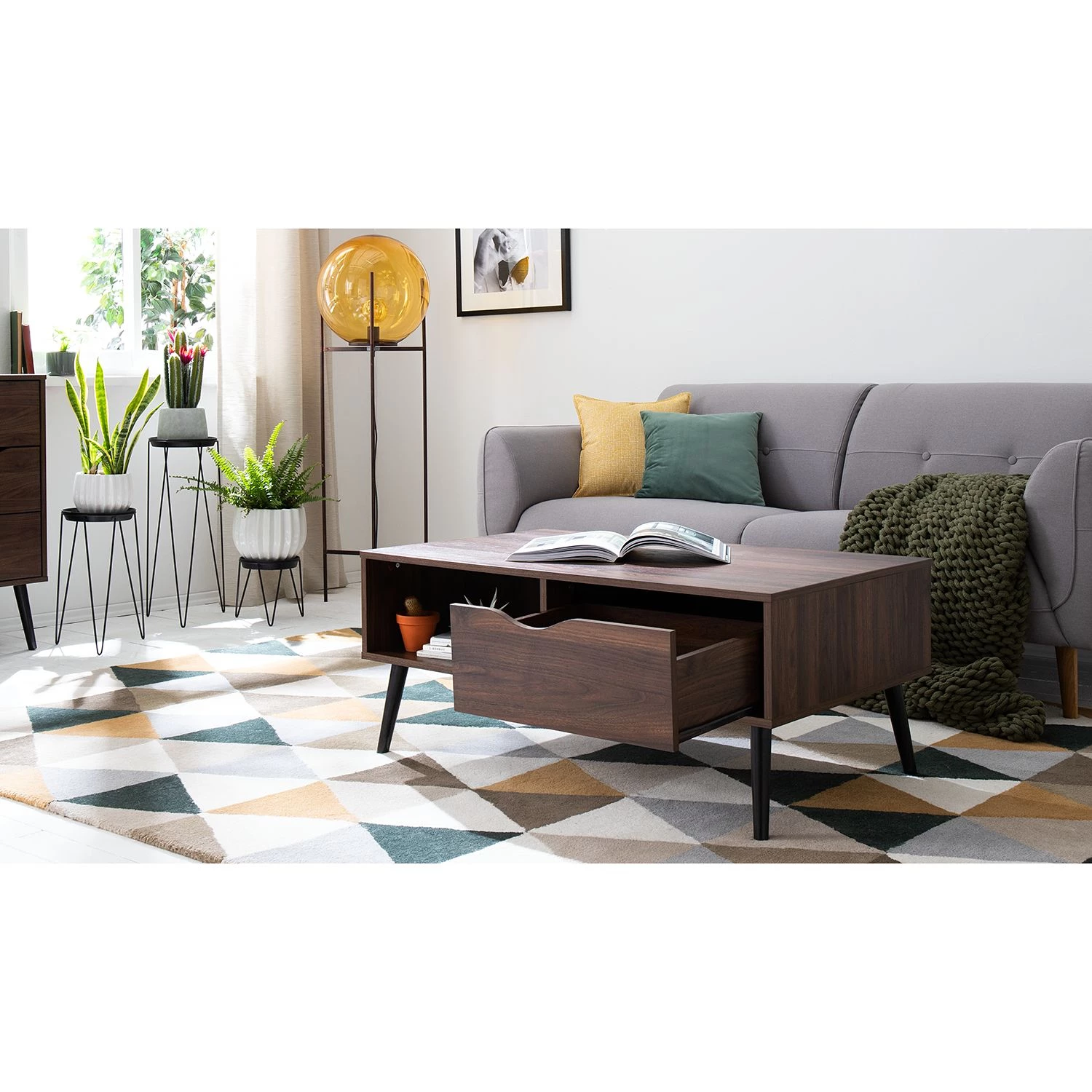 Mørteens Table basse Gjora - Partiellement en hévéa massif - Noyer 5 Mørteens Table basse Gjora - Partiellement en hévéa massif - Noyer – Image 3