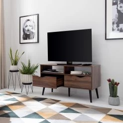 Mørteens Meuble TV Gjora II - Partiellement en hévéa massif - Noyer -Meubles de salon Soldes 1000123453 190325 11253000002 MOOD GALLERYIMAGES P000000001000123453 mood