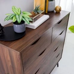 Mørteens Commode Gjora II - Partiellement en hévéa massif - Noyer -Meubles de salon Soldes 1000123696 190405 15413800017 GALLERYIMAGES P000000001000123696