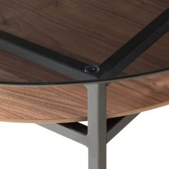 Studio Copenhagen Table basse Sumstad - Verre fumé / Métal - Noyer / Noir -Meubles de salon Soldes 1000123773 190206 17223100035 GALLERYIMAGES P000000001000123773