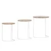 Norrwood Tables gigognes Pailo (Lot de 3) - Manguier massif / Fer - Manguier / Blanc -Meubles de salon Soldes 1000123949 180820 12502802 IMAGE P000000001000123949