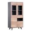 Norrwood Vitrine Colfax - Partiellement en chêne massif - chêne / Gris