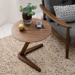 Mørteens Bout de canapé Chicky - Partiellement en hévéa massif - Placage noyer véritable -Meubles de salon Soldes 1000124044 190409 11440600008 GALLERYIMAGES P000000001000124044