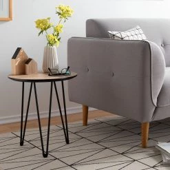 Mørteens Table d'appoint Kess I - Imitation chêne marron clair / Noir -Meubles de salon Soldes 1000125122 190304 16574100001 MOOD GALLERYIMAGES P000000001000125122 mood