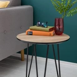 Mørteens Table d'appoint Kess I - Imitation chêne marron clair / Noir -Meubles de salon Soldes 1000125122 190315 09501500003 GALLERYIMAGES P000000001000125122