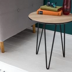 Mørteens Table d'appoint Kess I - Imitation chêne marron clair / Noir -Meubles de salon Soldes 1000125122 190315 09501500004 GALLERYIMAGES P000000001000125122