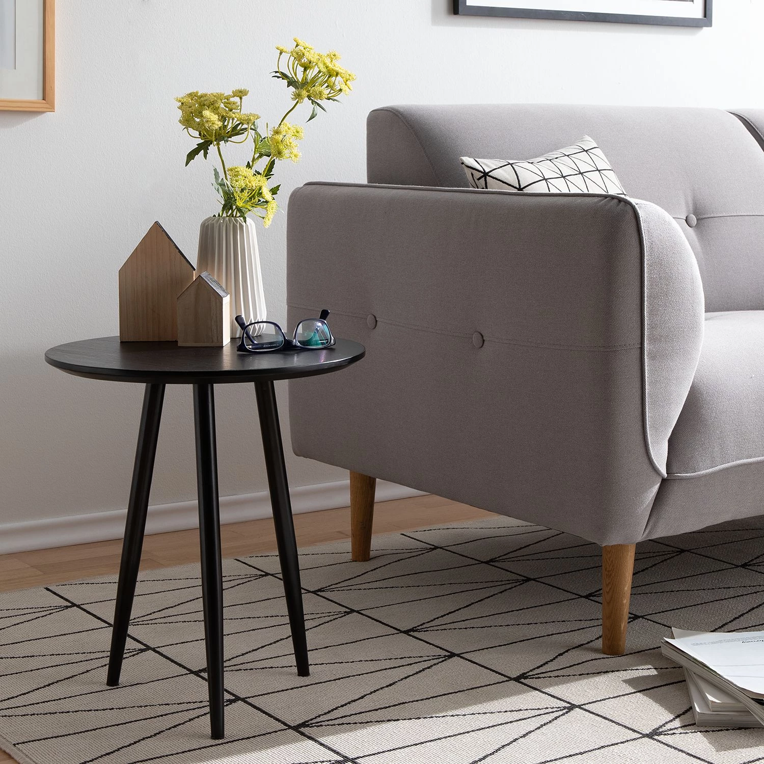 Mørteens Table d'appoint Kitt S - Imitation chêne noir / Noir 4 Mørteens Table d'appoint Kitt S - Imitation chêne noir / Noir – Image 2