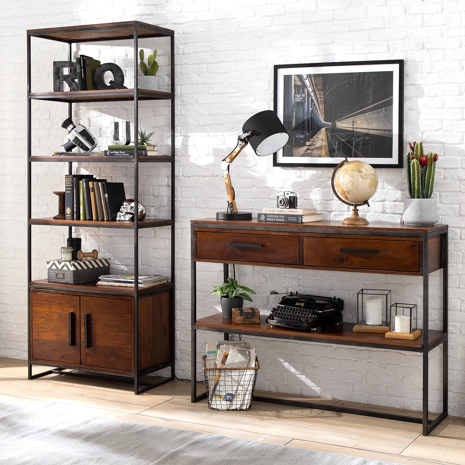 Ars manufacti Étagère Woodson IV - Acacia massif / Fer - Acacia brun 4 Ars manufacti Étagère Woodson IV - Acacia massif / Fer - Acacia brun – Image 2