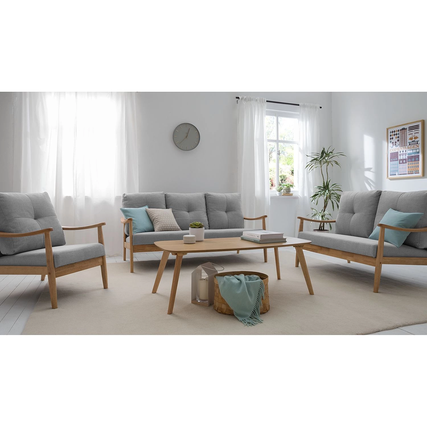 Mørteens Fauteuil Benson II - Tissu - Gris clair 4 Mørteens Fauteuil Benson II - Tissu - Gris clair – Image 2