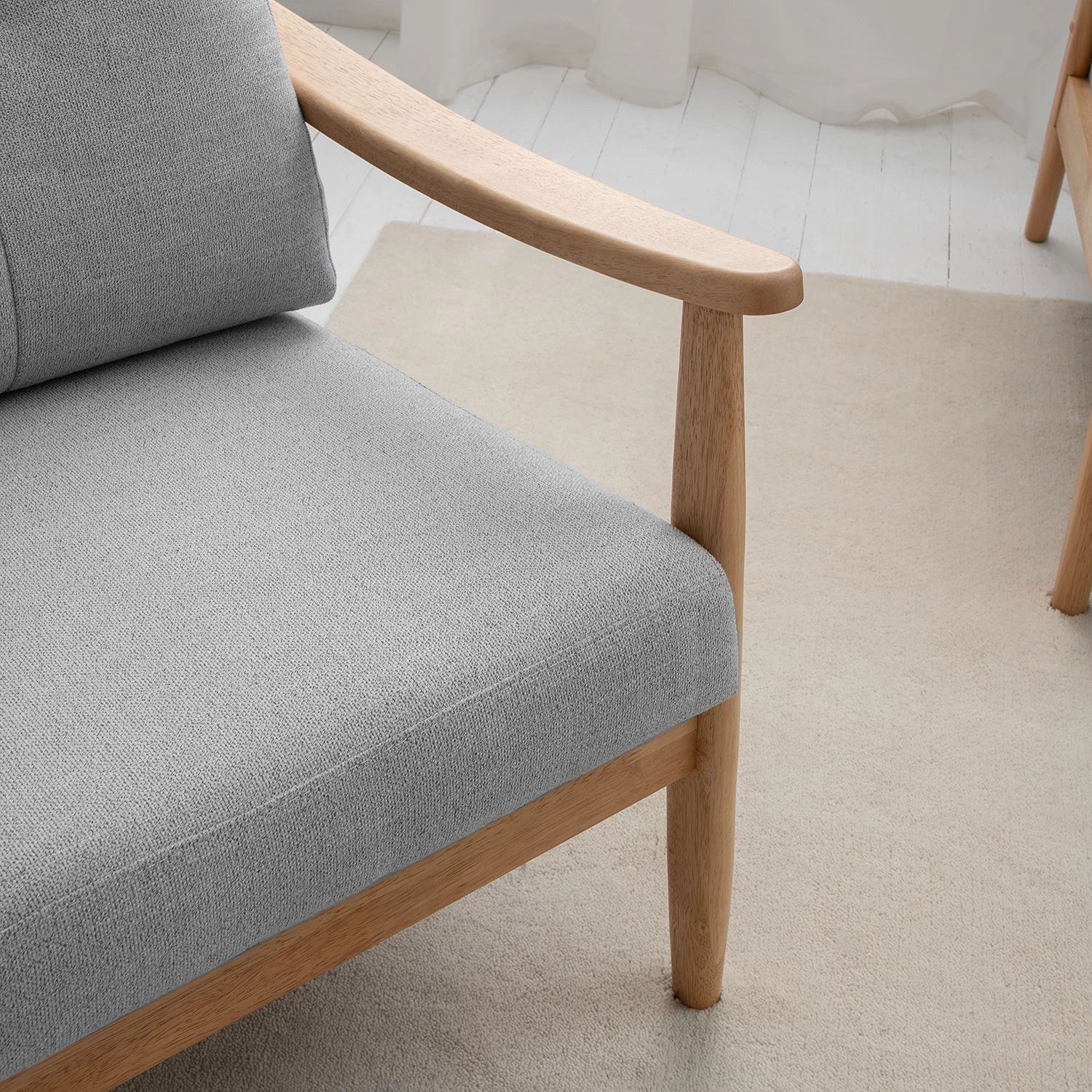 Mørteens Fauteuil Benson II - Tissu - Gris clair 10 Mørteens Fauteuil Benson II - Tissu - Gris clair – Image 8