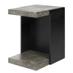 Temahome Table d'appoint Lande - Imitation béton / Noir