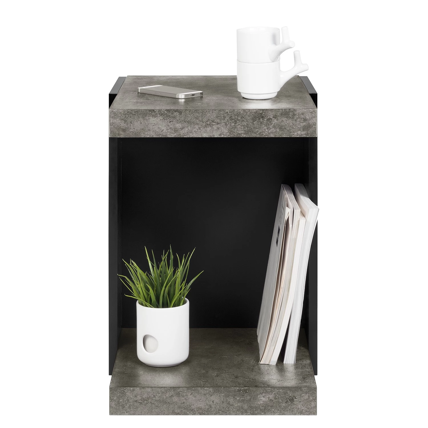 Temahome Table d'appoint Lande - Imitation béton / Noir 9 Temahome Table d'appoint Lande - Imitation béton / Noir – Image 7