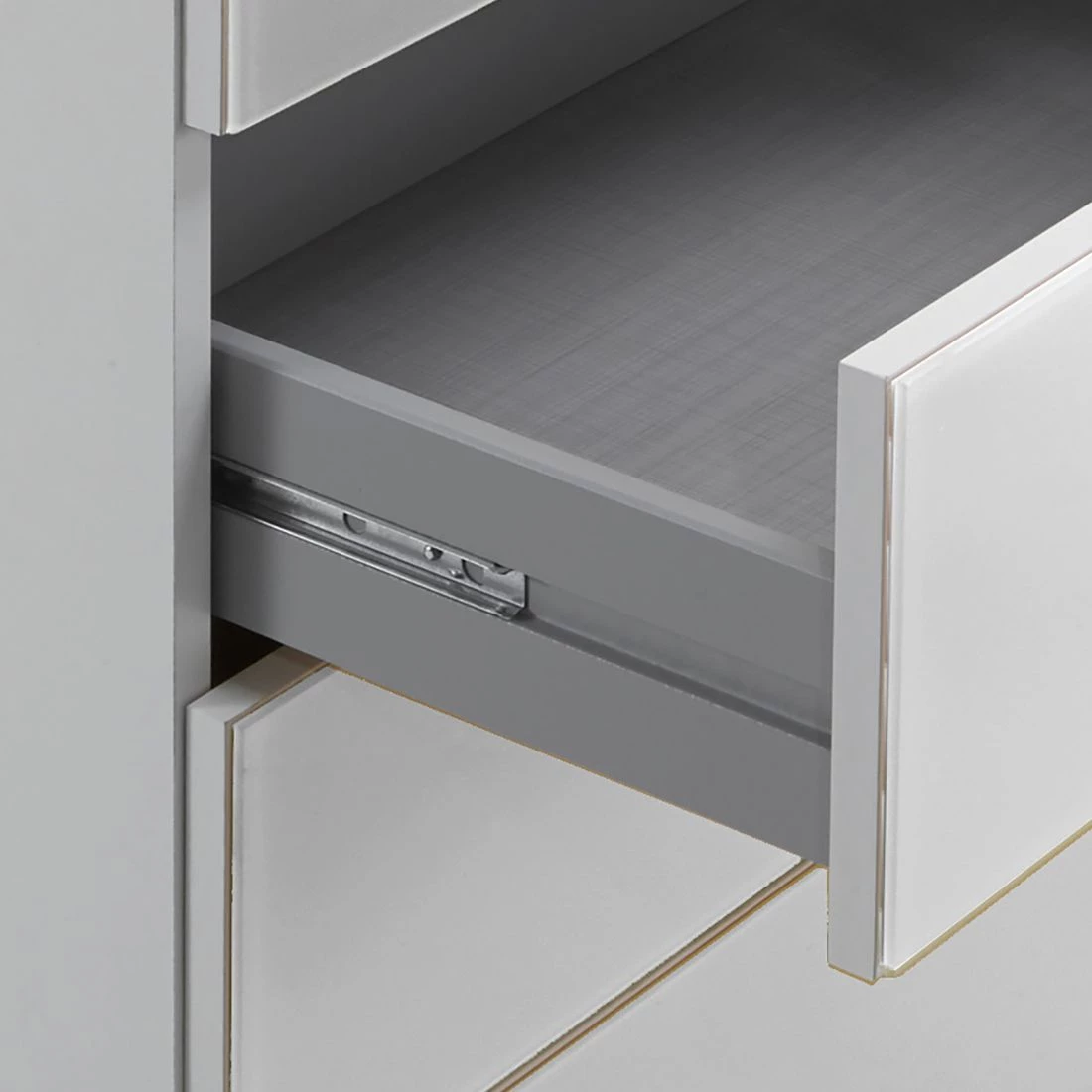 Wimex Commode Lingga I - 6 tiroirs - Blanc / Verre blanc 5 Wimex Commode Lingga I - 6 tiroirs - Blanc / Verre blanc – Image 3