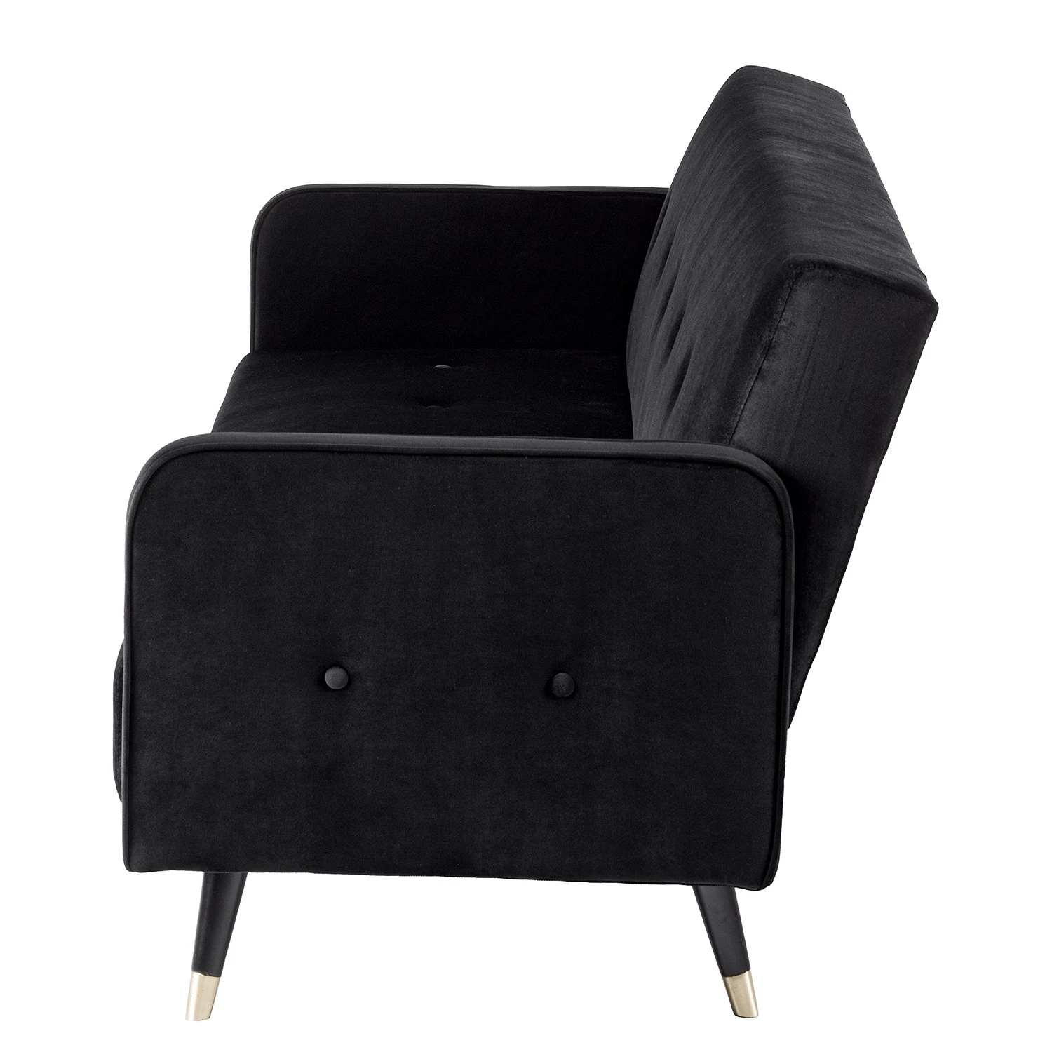 Jack & Alice Canapé convertible Daru I - Velours - Noir 8 Jack & Alice Canapé convertible Daru I - Velours - Noir – Image 6