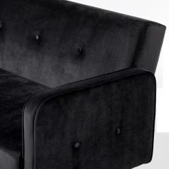 Jack & Alice Canapé convertible Daru I - Velours - Noir 28 Jack & Alice Canapé convertible Daru I - Velours - Noir -Meubles de salon Soldes 1000126931 200512 17232900015 DETAILS P000000001000126931