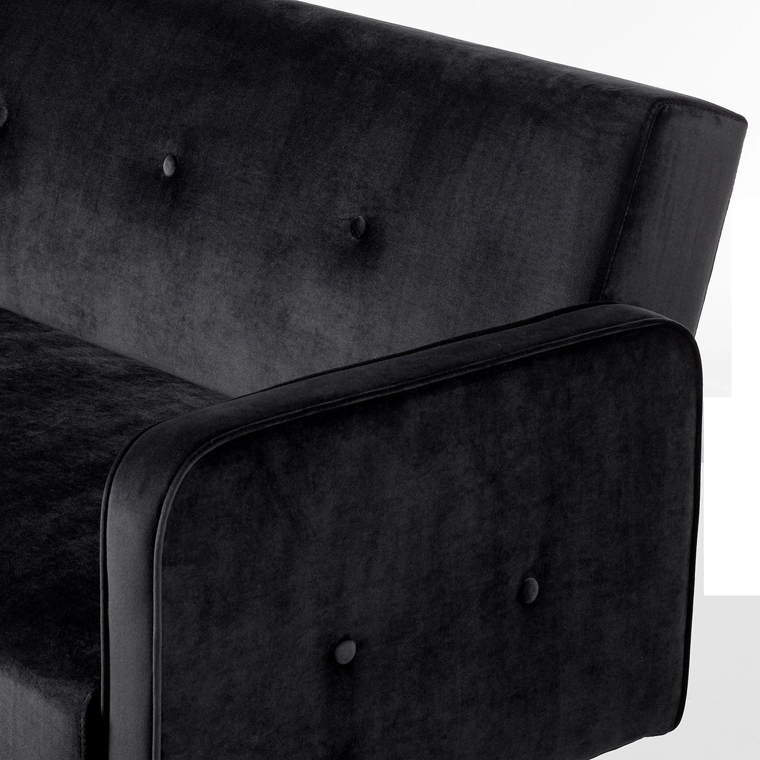 Jack & Alice Canapé convertible Daru I - Velours - Noir 10 Jack & Alice Canapé convertible Daru I - Velours - Noir – Image 8