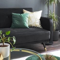 Jack & Alice Canapé convertible Daru I - Velours - Noir 37 Jack & Alice Canapé convertible Daru I - Velours - Noir -Meubles de salon Soldes 1000126931 200514 12275900014 DETAILS P000000001000126931