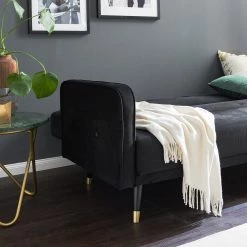 Jack & Alice Canapé convertible Daru I - Velours - Noir 33 Jack & Alice Canapé convertible Daru I - Velours - Noir -Meubles de salon Soldes 1000126931 200514 12280100016 DETAILS P000000001000126931