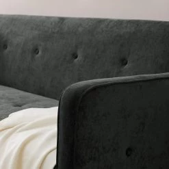 Jack & Alice Canapé convertible Daru - Velours - Velours Niks: Ardoise -Meubles de salon Soldes 1000127757 200514 14352000047 DETAILS P000000001000127757