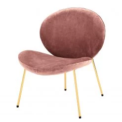 Jack & Alice Fauteuil Zadar - Velours - Rose vieilli
