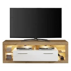 Trendteam Meuble TV Rock - Blanc brillant / Imitation chêne de Wotan - Largeur : 150 cm -Meubles de salon Soldes 1000128150 180905 10043632 GALLERYIMAGES P000000001000128150