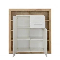 Trendteam Buffet haut Rock - Blanc brillant / Imitation chêne de Wotan -Meubles de salon Soldes 1000128163 180905 10043850 GALLERYIMAGES P000000001000128163