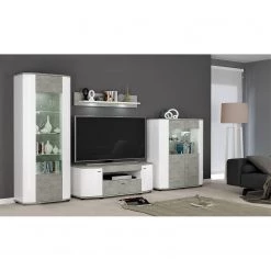 Fredriks Étagère murale Karlsburg - Blanc / Imitation béton -Meubles de salon Soldes 1000128191 181018 10513105 MOOD GALLERYIMAGES P000000001000128191 mood