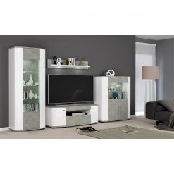 Fredriks Étagère murale Karlsburg - Blanc / Imitation béton -Meubles de salon Soldes 1000128191 210429 08265200002 MOOD DETAILS P000000001000128191 mood