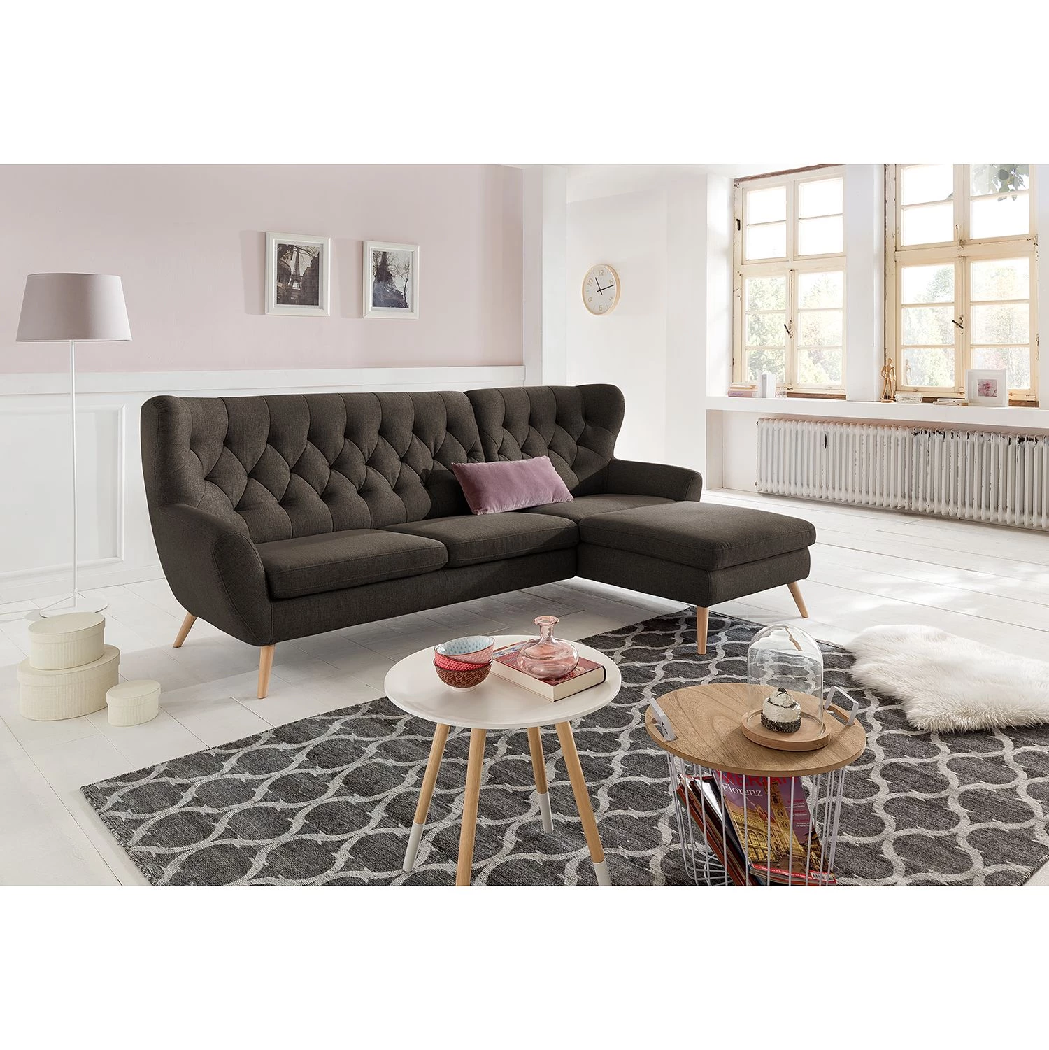 Norrwood Canapé d'angle Celaya - Gris foncé - Méridienne courte à droite (vue de face) 4 Norrwood Canapé d'angle Celaya - Gris foncé - Méridienne courte à droite (vue de face) – Image 2