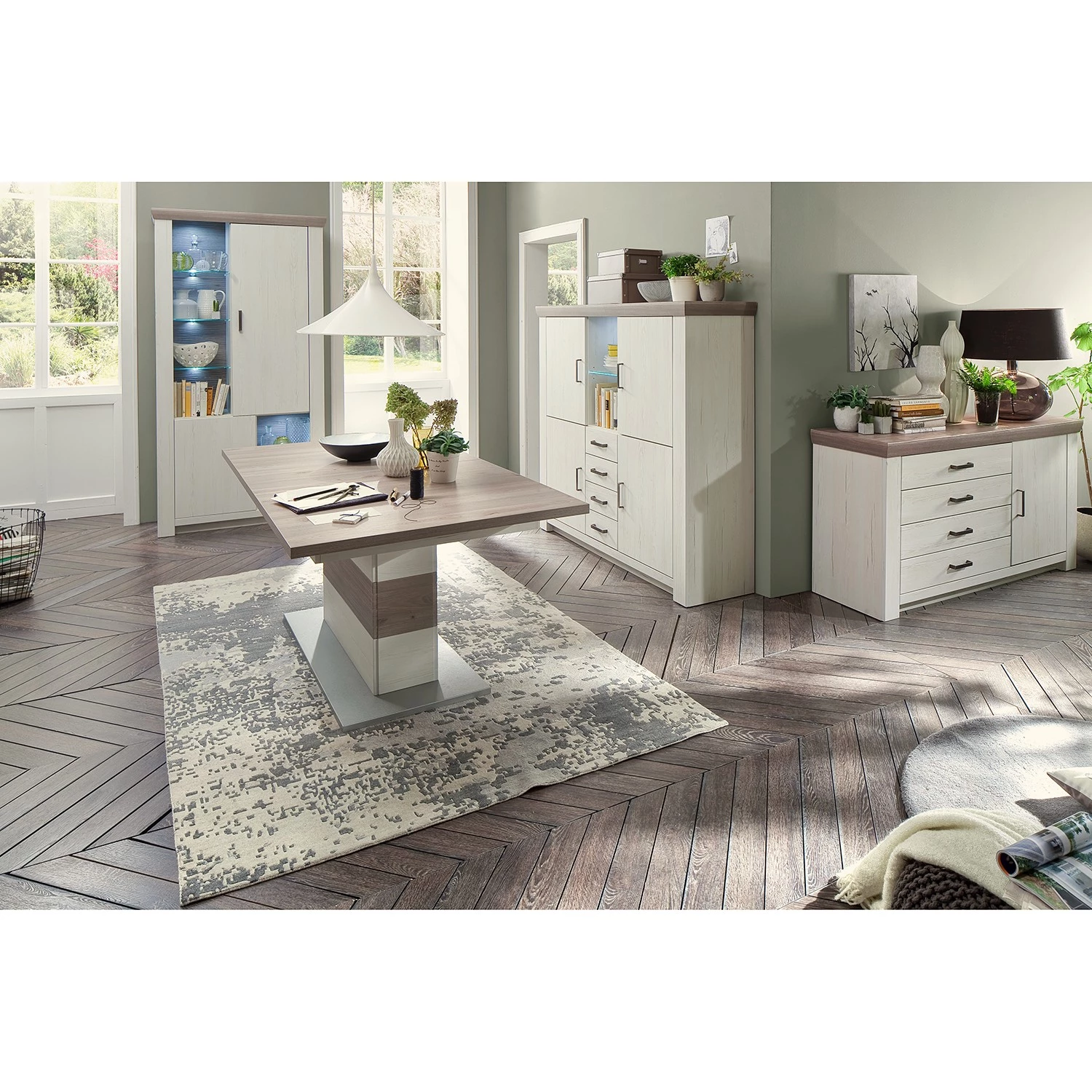 Ridgevalley Buffet haut Pontile I - Imitation pin Aurélio / Imitation chêne Nelson 5 Ridgevalley Buffet haut Pontile I - Imitation pin Aurélio / Imitation chêne Nelson – Image 3