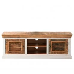 Maison Belfort Meuble TV Newhaven - Partiellement en manguier massif - Manguier / Blanc 16 Maison Belfort Meuble TV Newhaven - Partiellement en manguier massif - Manguier / Blanc -Meubles de salon Soldes 1000128941 200122 18404000006 DETAILS P000000001000128941